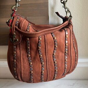 Harbour 2nd Vintage Cognac Nubuck Leather
Women's Studded Front Hobo Bag